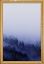 JUNIQE - Poster met houten lijst Bluescape 2 -40x60 /Blauw & Wit