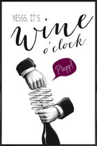 JUNIQE - Poster in kunststof lijst Wine o'clock -40x60 /Paars & Wit