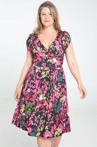 Paprika Dames Wikkeljurk in tricot met bloemenprint - Jurk - Maat 50