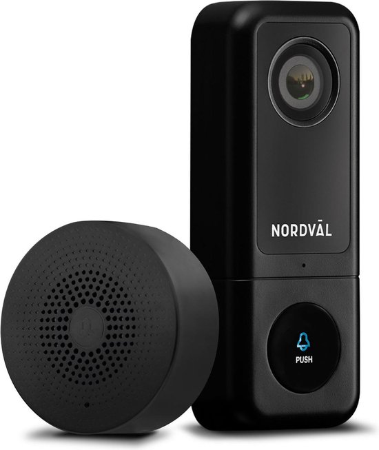 Nordväl SH105 Slimme Video Deurbel met 2K Camera + WiFi + 32GB SD kaart + Chime