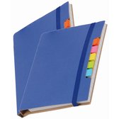 Pakket van 2x stuks schoolschriften/notitieboeken A5 gelinieerd harde kaft - blauw - Inclusief pen