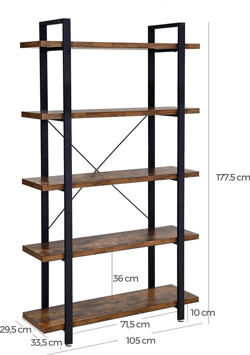 Fenge 4 Lagen Boekenplank Multifunctionele Opbergrek Hout Fenge 4 Lagen Boekenplank Multifunctionele Opbergrek Hout