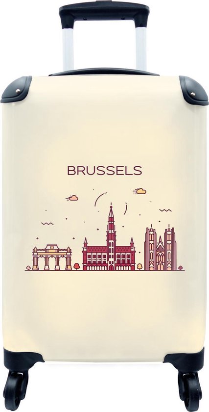 Koffer - Brussel - België - Skyline - Past binnen 55x40x20 cm en 55x35x25  cm -... | bol.com