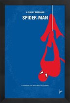 JUNIQE - Poster in houten lijst Spiderman -20x30 /Blauw & Rood