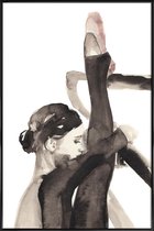 JUNIQE - Poster in kunststof lijst Dancers for Dancers -20x30 /Wit &