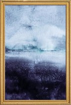 JUNIQE - Poster met houten lijst Direction North -30x45 /Blauw & Wit