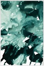 JUNIQE - Poster met kunststof lijst Inkblot Marble 4 -13x18 /Groen &