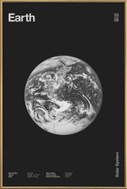 JUNIQE - Poster met kunststof lijst Earth -40x60 /Grijs & Zwart