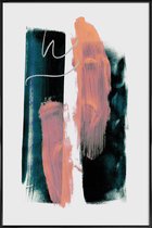 JUNIQE - Poster in kunststof lijst Abstract Brush Strokes 3X -20x30