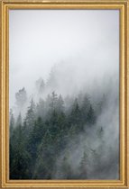 JUNIQE - Poster met houten lijst Foggy Morning 2 -20x30 /Blauw & Wit