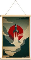 JUNIQE - Posterhanger The Voyage -40x60 /Blauw & Grijs