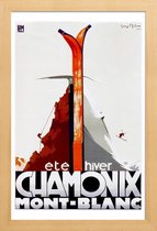 JUNIQE - Poster in houten lijst Vintage Frankrijk Chamoix -40x60