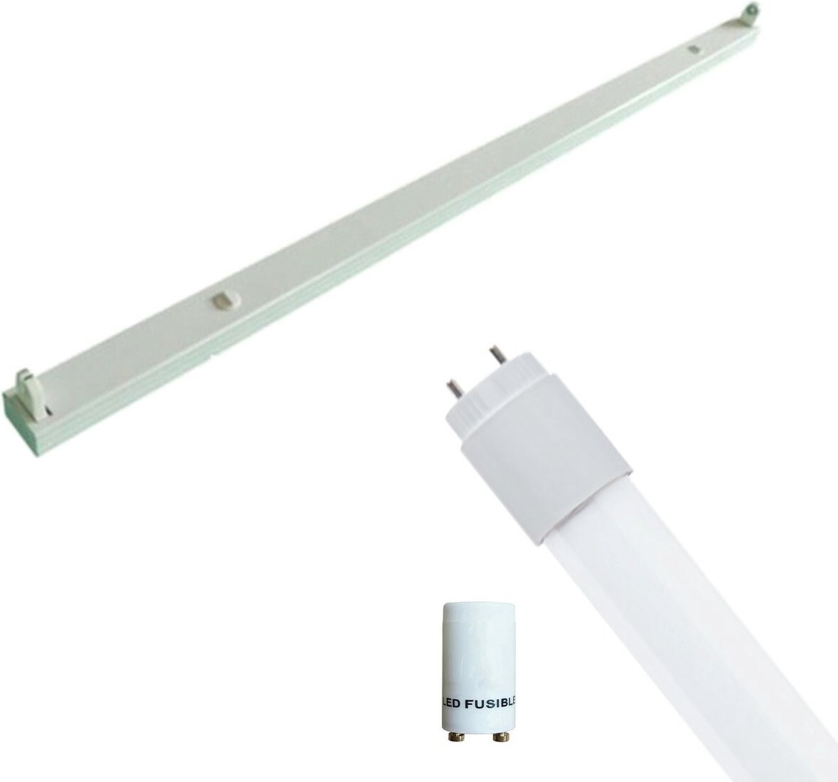 LED TL Armatuur met T8 Buis - Aigi Dybolo - 150cm Enkel - 24W - Natuurlijk Wit 4000K - IP20