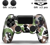 Siliconen Controller Hoesjes | Beschermhoes Skin | Geschikt voor PS4 | Softcover Case | Grip | Camo | Wit/Bruin