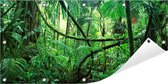 Tuinposter Jungle 100 x 50 cm incl. Metalen ringen - (Buitenposter - Tuindoek - Buitencanvas - Schilderijen voor buiten - tuin decoratie)