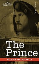 Boekomslag van 'The Prince' door Niccolò Machiavelli met een portret van een man in historische kledij.