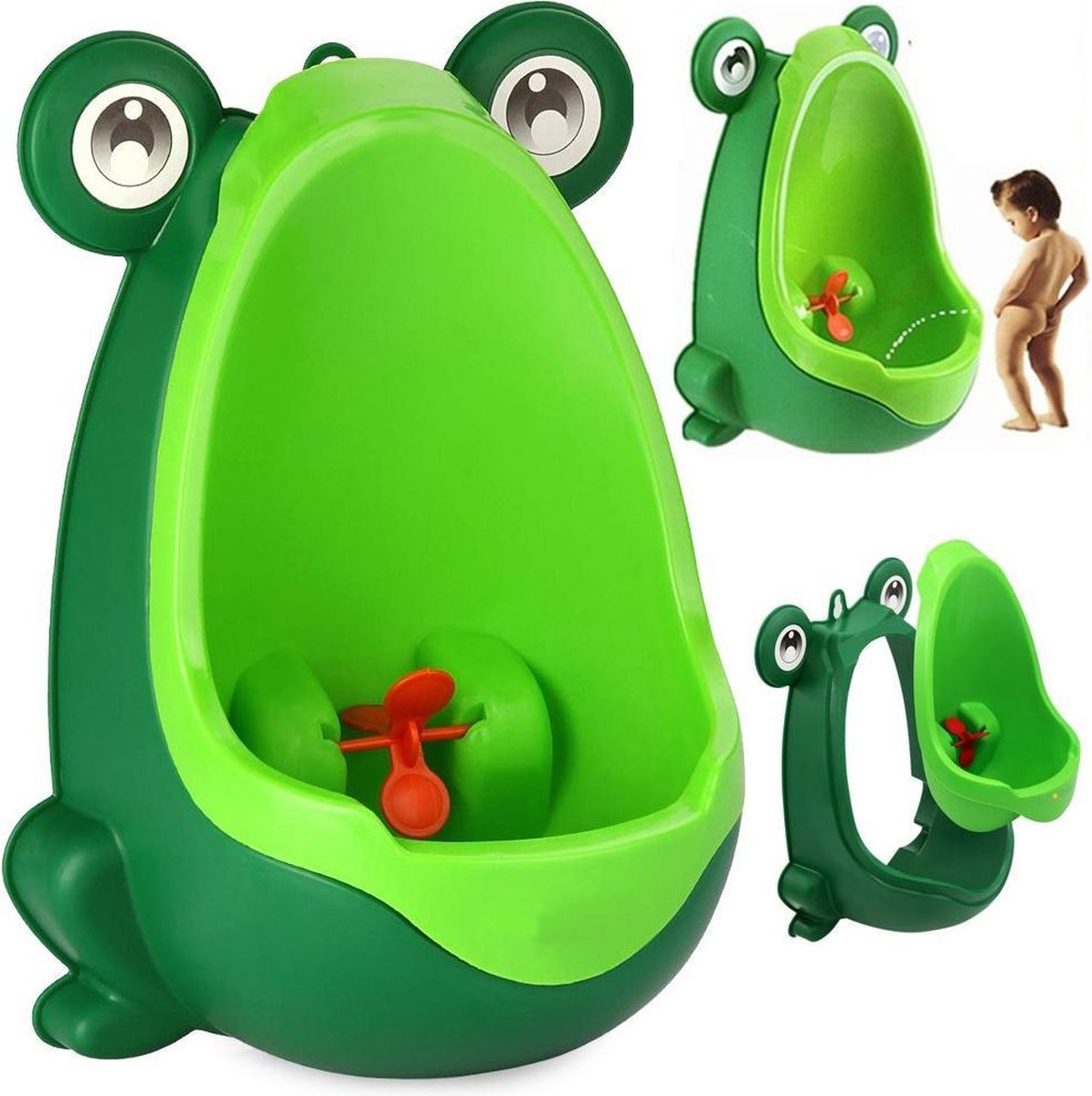BLEU Urinoir Enfant Urinoir Garçons portable pot Toilette pisser formateur motif grenouille mignonne apprentissage de la propreté des toilettes bébé avec toilette debout 