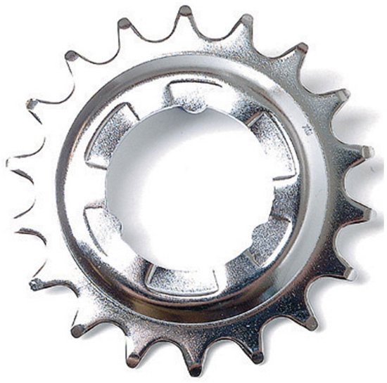 Shimano Nexus 19t tandwiel, zilverkleurig metaal.
