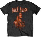 Billie Eilish Heren Tshirt -S- Spooky Logo Zwart