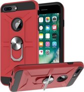 War-god Armor TPU + PC Schokbestendige magnetische beschermhoes met ringhouder voor iPhone 8 Plus / 7 Plus (rood)