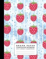 Graph Paper Composition Notebook: Quad Ruled 5 Squares Per Inch for Math & Science - Raspberry Blue Stripes