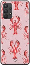 Samsung A32 4G hoesje siliconen - Lobster all the way | Samsung Galaxy A32 4G case | Roze | TPU backcover transparant