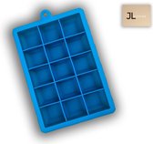 Ijsblokjesvorm Blauw - JLCuisine - inclusief deksel - 15 ijsblokjes - 100% BPA vrij - Zomer