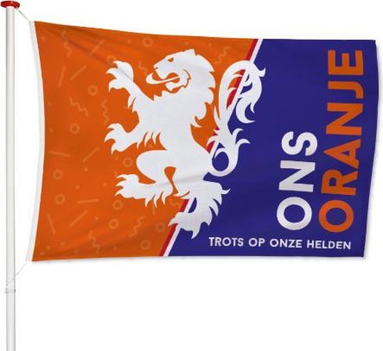 Ons Oranje Vlag 100x150cm - Kwaliteitsvlag - Geschikt voor buiten - Versiering