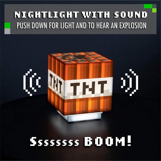 Paladone Minecraft Nachtlamp - TNT Box Icon Light - 3D Lamp - Met TNT Geluid van Merkloos — afbeelding 3