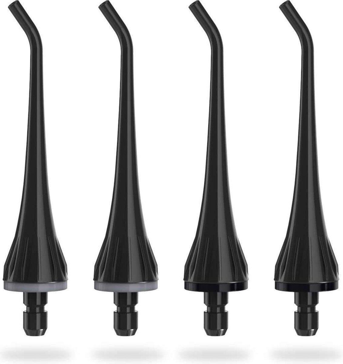 Bintoi® iSonic OptiFloss F600 - Waterflosser Opzetstukjes - Jet Tips - Vervangingsset voor Flosapparaat - 4 Stuks - Zwart