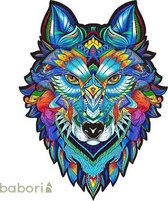 Babori® Puzzel - Houten Puzzel Volwassenen - Jigsaw Puzzels - Wooden Puzzle - Wolf A4
