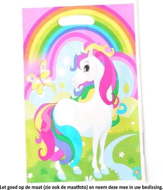 10 Sacs De Fete Licorne Avec Arc En Ciel 16 5 X 25 Cm Sacs Cadeaux En Plastique Bol Com