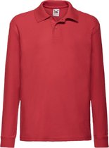 Fruit Of The Loom Kids Polo manches longues 65/35 Piqué / Kinder Polo (Rouge)
