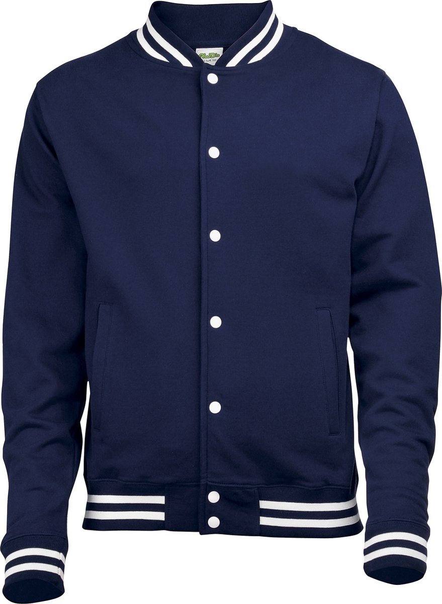 Awdis Volwassenen Unisex College Varsity Jacket Marine Oxford