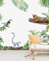 Kinderkamer / Babykamer behang - Jungle Tiger Behang Mural - Behangpapier Slaapkamer - 300cm x 280cm - Kinderkamer Decoratie - Mat Vliesbehang - Creative Lab Amsterdam