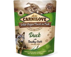 Carnilove Dog Pouch Eend met timothy gras 300 Gram