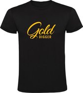 Gold Digger Heren t-shirt | golddigger | miljonair | goud | geld | Zwart