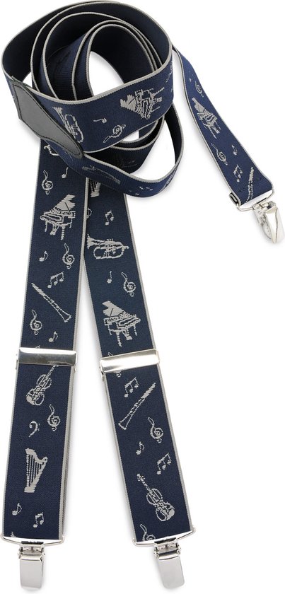 We Love Ties Bretelles Music Maestro bleu, bleu marine / gris