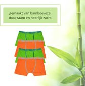 green-goose® Bamboe Kinder Boxershorts | 4 Stuks  | Groen | Oranje | Maat 116/122 | Duurzaam | Zacht | Ademend