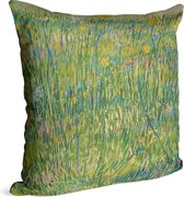 Grasgrond, Vincent van Gogh - Foto op Sierkussen - 40 x 40 cm