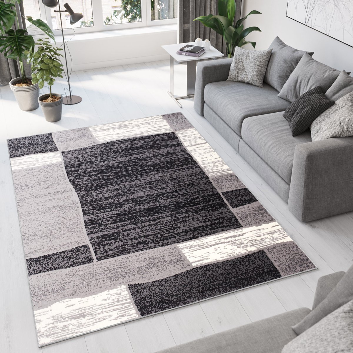 Tapiso Dream Vloerkleed Grijs Modern Woonkamer Laagpolig Tapijt Maat- 120x170