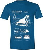 Back to the Future - Delorean Heren T-Shirt - Antique Sapphire