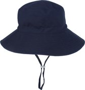 Zonnehoedje navy effen baby jongen dreumes (3-18 maanden) - zomer hoed - 46 cm