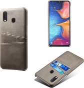 Samsung Galaxy A20e Telefoonhoesje | PU Leren Back Cover | Pasjeshouder | Grijs