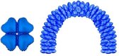 Ballons en aluminium ballon arc en forme de coeur Blauw (10 pièces)