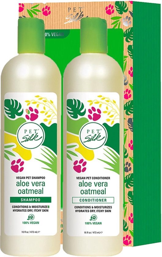 Pet Silk - Aloe Vera Oatmeal Kit VEGAN / Shampoo / Conditioner /  Hondenshampoo /... | bol