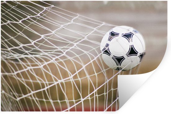 Sticker Muursticker Voetbal - Ballon innet - 60x40 cm - feuille autocollante - sticker mural repositionnable