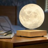 Gingko - Lampe Lune Smart - Wood de Frêne White Natural - 3D - Lampe Lune Flottante de Luxe
