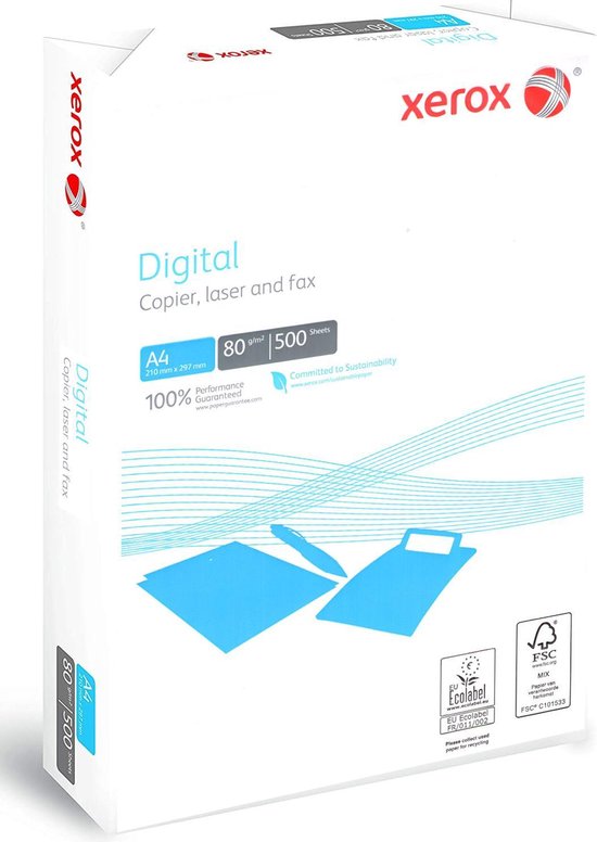 Xerox Digital Printpapier - A4 - Wit - 500 vellen - 80 g/m² - Vernieuwde verpakking... | bol.com
