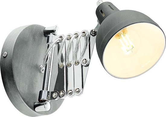Lindby - wandlamp - 1licht - ijzer - H: 17 cm - E14 - grijs